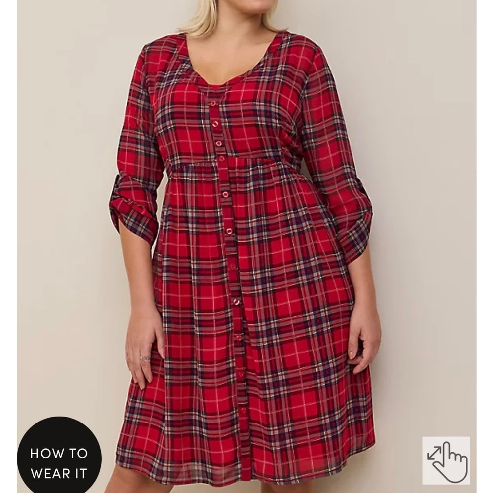 Torrid Chiffon Button Front Shirtdress
